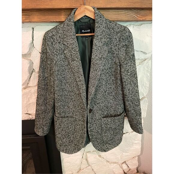 Madewell Womens Gray Heather Notch Lapel Single Breasted Blazer Size Small - Picture 1 of 7
